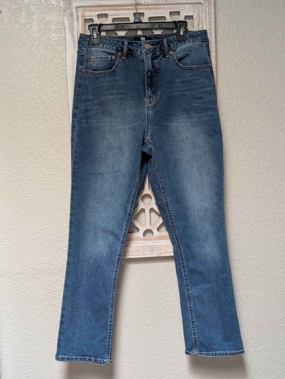 Frye jeans women's 8/ 29 bundle of 2 white & medium wash straight leg classic